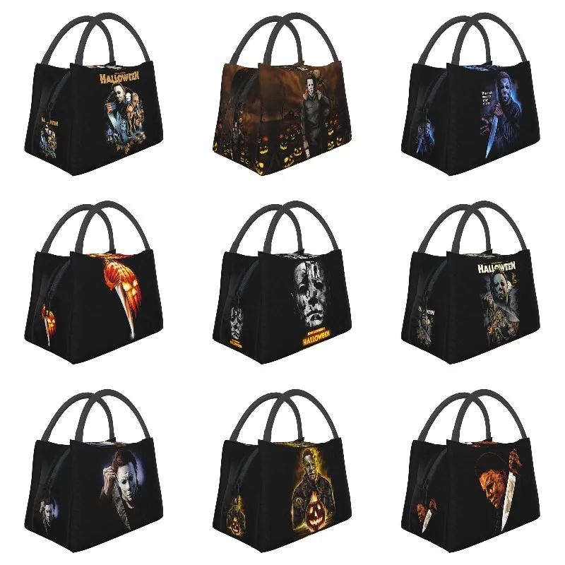 Halloween Portable Lunch Boxes Michael Myers Horror Movie Cooler Thermal Food Insulated Lunch