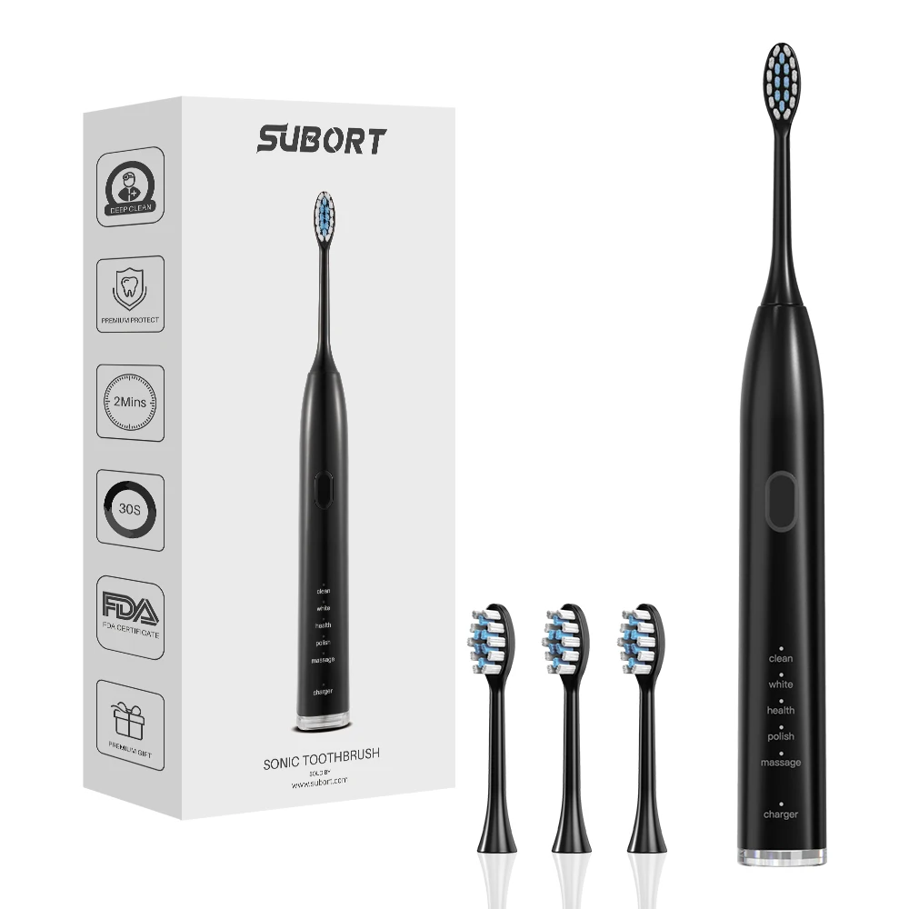 thumbnail image 1 of Cepillo de dientes eléctrico sónico SUBORT S2 para hombres y mujeres, blanqueador doméstico, IPX7, resistente al agua, cepillo de dientes automático ultrasónico, 1 of 5