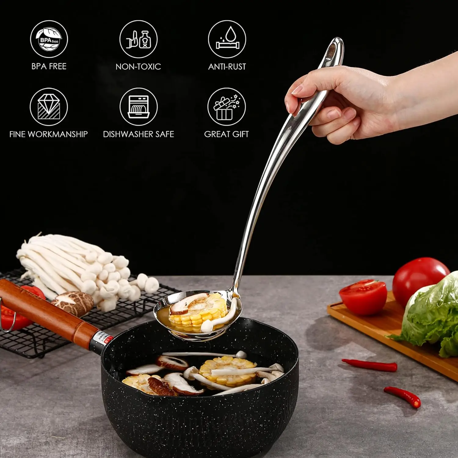 Stainless Steel Kitchen Utensil Set, Standcn 9 PCS Cooking