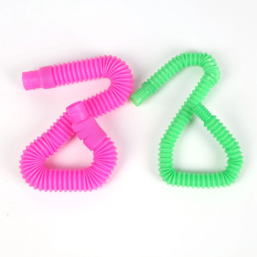 squishy stress toys Folding Plastic Stretch ​Pipe Decompression Toys Colorful Sensory Stress Relief Tube Kids Early Development Present for Children fidget snapper