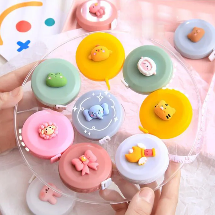 

24 pcs/lot Creative Mini Measure Retractable Ruler Cartoon Animal Measuring Rulers Drawing Tool Promotional Stationery gift