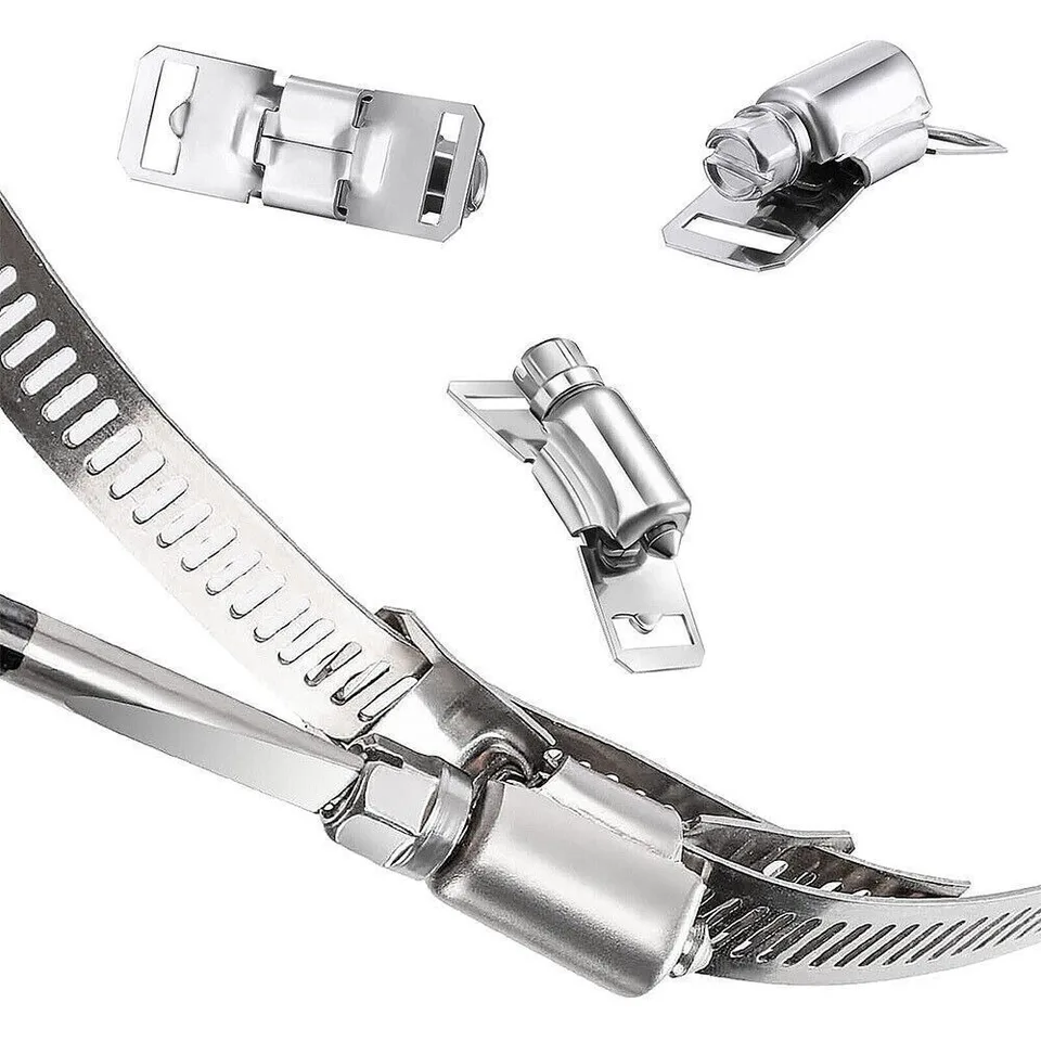 BORDSTRACT Kit 10 Fascette Stringitubo In Acciaio Inox, Regolabili A Vite, Dimensioni Multiple Da 8mm A 25mm, Larghezza 8mm, Per Tubi Carburante/Aria/Acqua - Automobile E Fai Da Te - 5