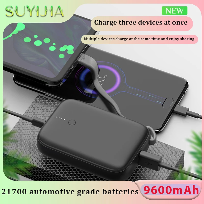 

9600mAh Self-contained Cable Fast Charging Charging Treasure Small and Portable Suitable for Mobile Phone Tablet Earphone PD20W