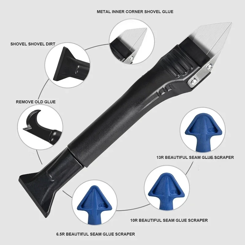 Breeuwen Gereedschap Glas Lijm Hoek Schraper Gereedschap Caulk Cement Schraper Siliconen Kit Remover Schep Vloerreiniging Keukenraam