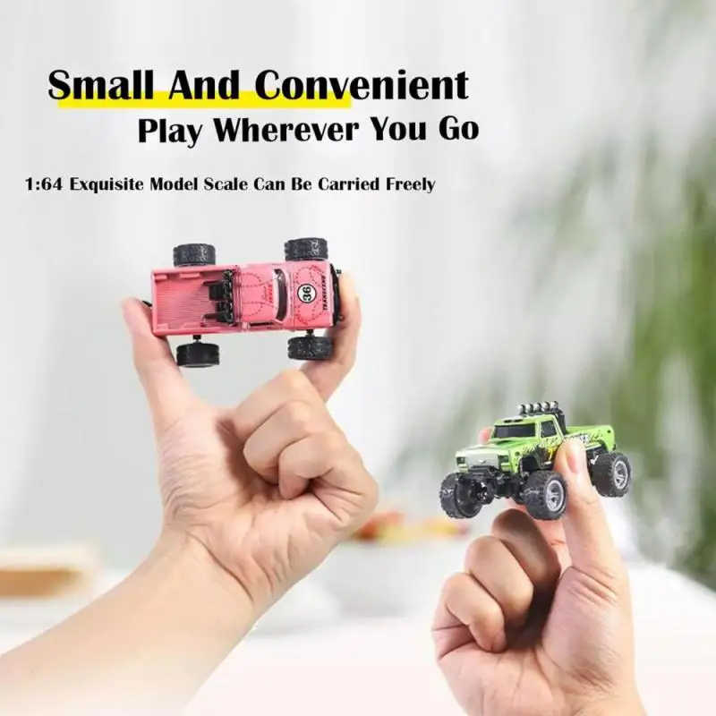 1:64 Speed Mini Off-Road Remote Control Car Alloy Cool Lighting Shock Absorption Children's Desktop Competition Toy Small Gift 2