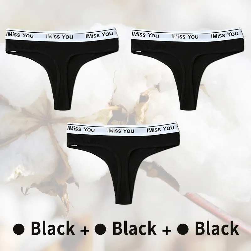 3/4Pcs S-3XL Women Thongs Cotton Panties Plus Zise Underwear Sexy G-String Low Waist Briefs Underpants Comfortable Lingerie