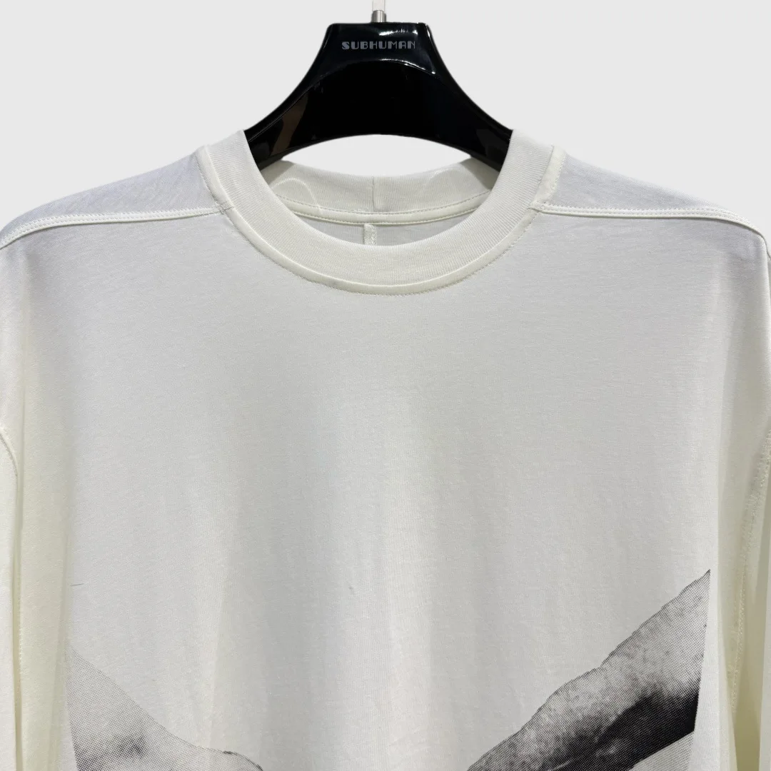 HKSH Spring Summer New Men's RO Style Round Collar Printed T-shirt Oversized Chic Cotton Chic Top American Loose Y2K Tees HK4638