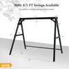 Heavy Duty 660 LBS Wooden Swing Frame with Extra Bottom Connection Board, Upgraded A-Frame Porch Swing Bench Stand 4