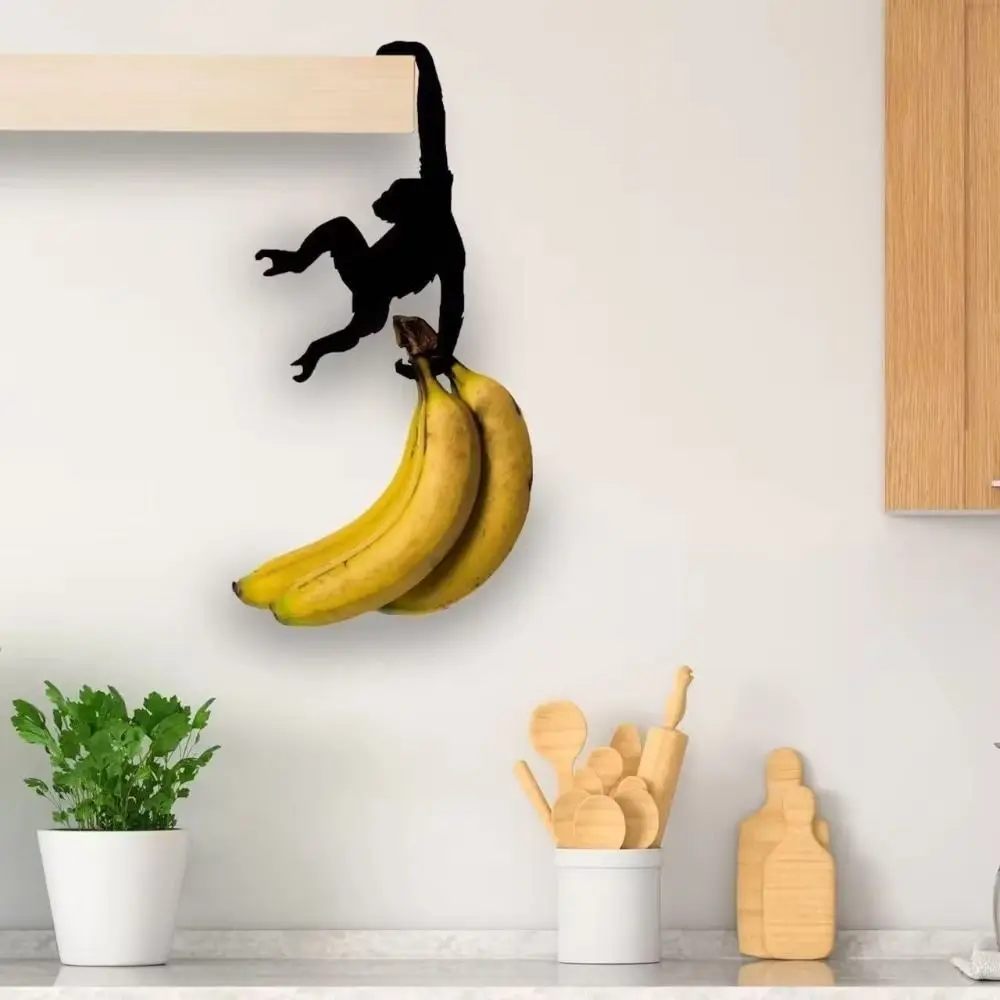 nuevo gancho de metal en forma de mono, diseño sin costuras, colgador de llaves montado en la pared, estante de almacenamiento de ropa creativo, cocina Nuevo Gancho de Metal en forma de mono, diseño sin costuras, colgador de llaves montado en la pared, estante de almacenamiento de ropa creativo, cocina 1