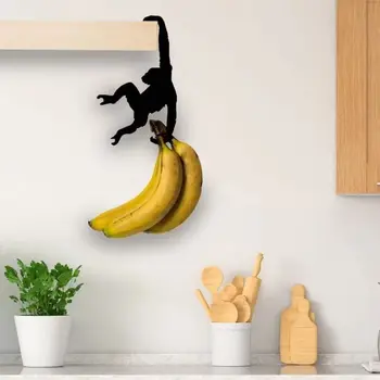 Nuevo Gancho de Metal en forma de mono, diseño sin costuras, colgador de llaves montado en la pared, estante de almacenamiento de ropa creativo, cocina 1