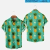 Blouses 3D Print Fruit Pineapple Shirt Man Casual Fashion Short Sleeves Shirts Button Lapel Streetwear Oversized Beach Clothes 3