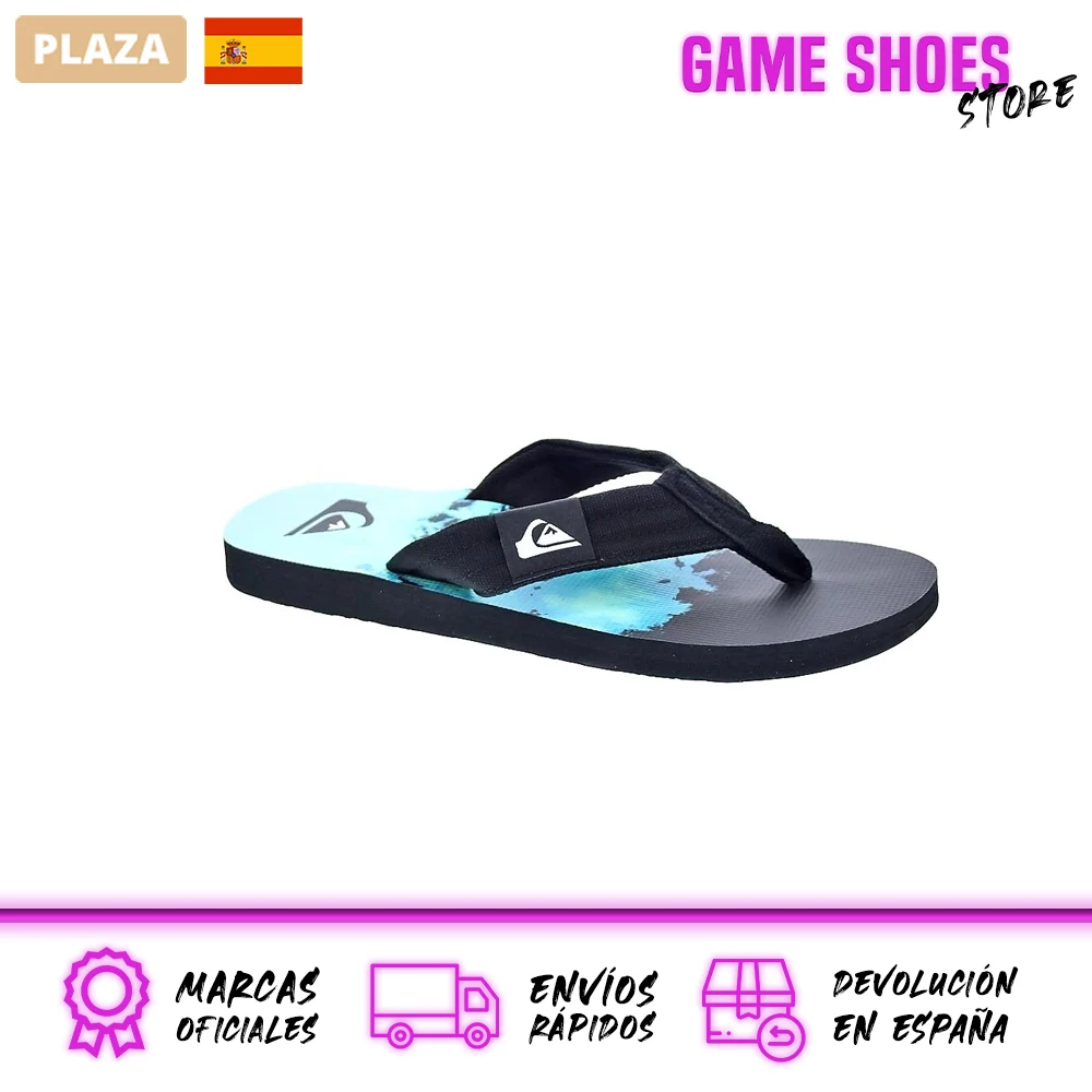 Quiksilver Hombre Chanclas Modelo Molokai Color Negro Moda Hombre Verano Sandalias 100 % Originales