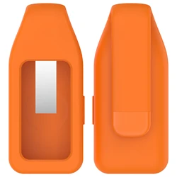 Smartwatch Clip Protector Holder - Soft Silicone Sports Cover Case and Strap Accessory for Huawei band 10 9 8 (Orange)