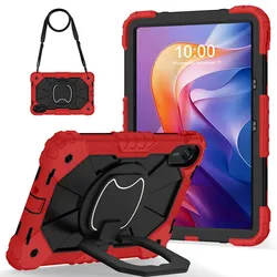 Durable Kids Tablet Cover with Silicone+PC Protection for Redmi Pad 2 (11inch) (Red and black)