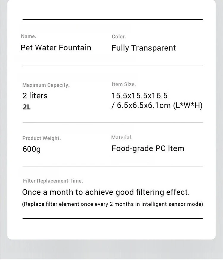Cat water fountain product detail