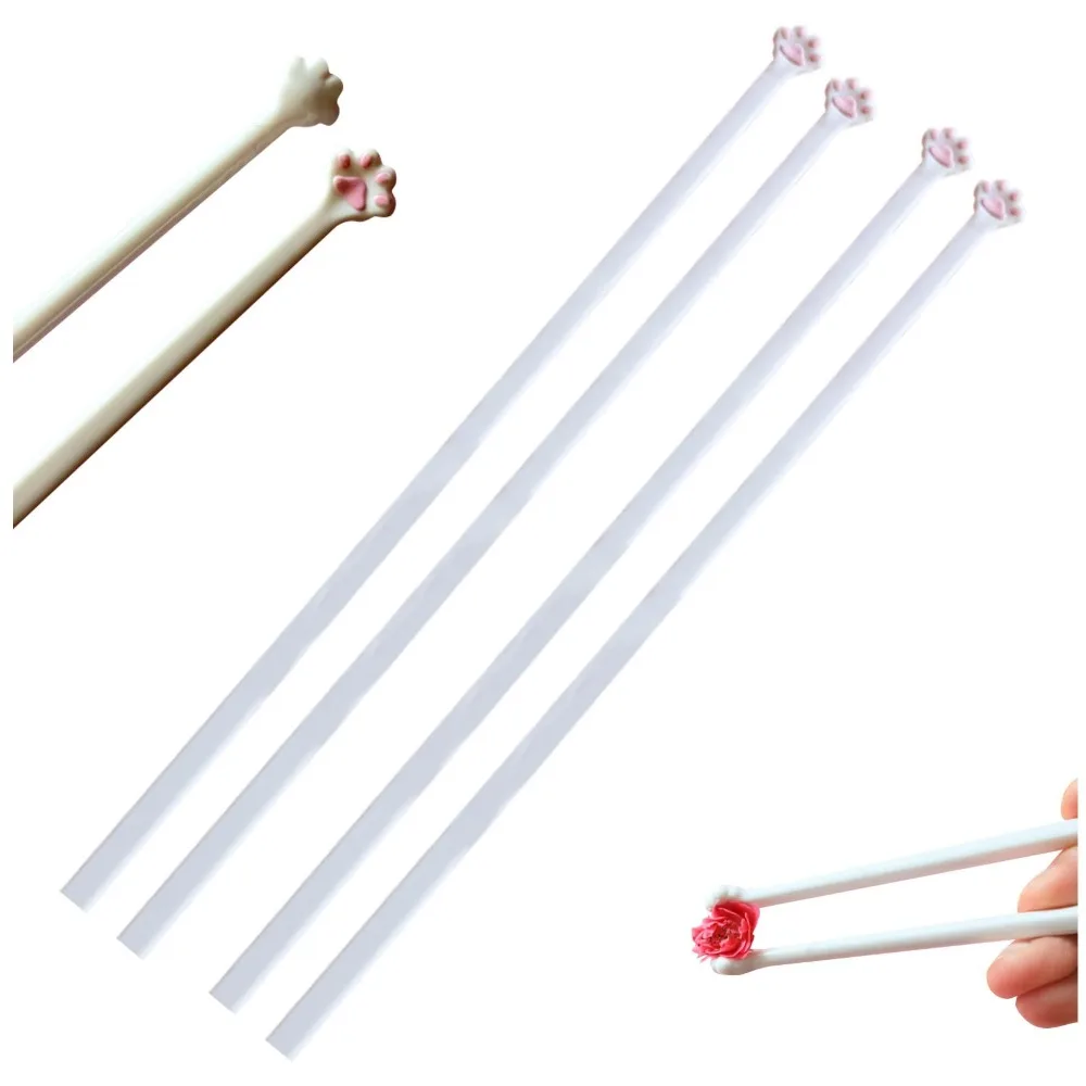 Pink Plastic Cat Paw Chopsticks Cooking Tools
