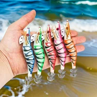 Luminous Fishing Lure for Yamashit, Octopus, Squid Jig, Wood Shrimp Bait, Cuttlefish Jigs, Spinner Bait, 2.5 #, 3.0 #,1Pc 1