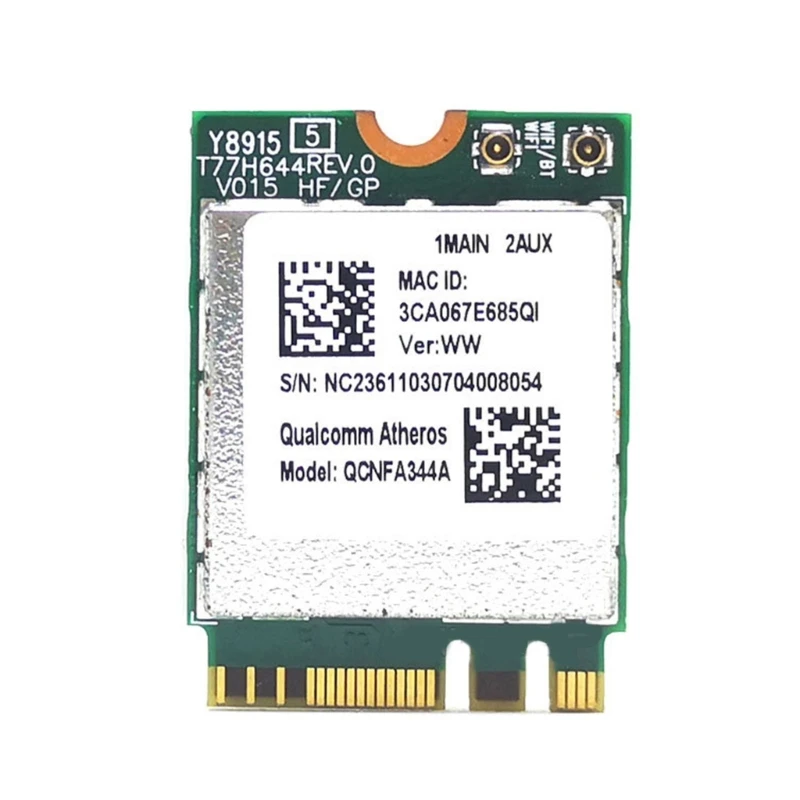 

Wireless Card QCNFA344A WIFI Module Wireless-AC WWAN Adapter M2-NGFF Duan-band 2.4/5Gbps 1200Mbps + BT4.1 Card