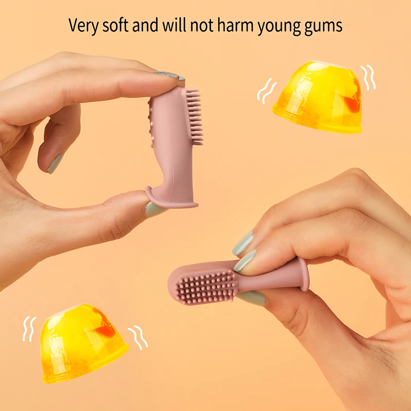 1pcs Children Teether Oral Care Cleaning Brush Baby Health Finger Toothbrush New Born Baby Items Travel Portable Accessories 2