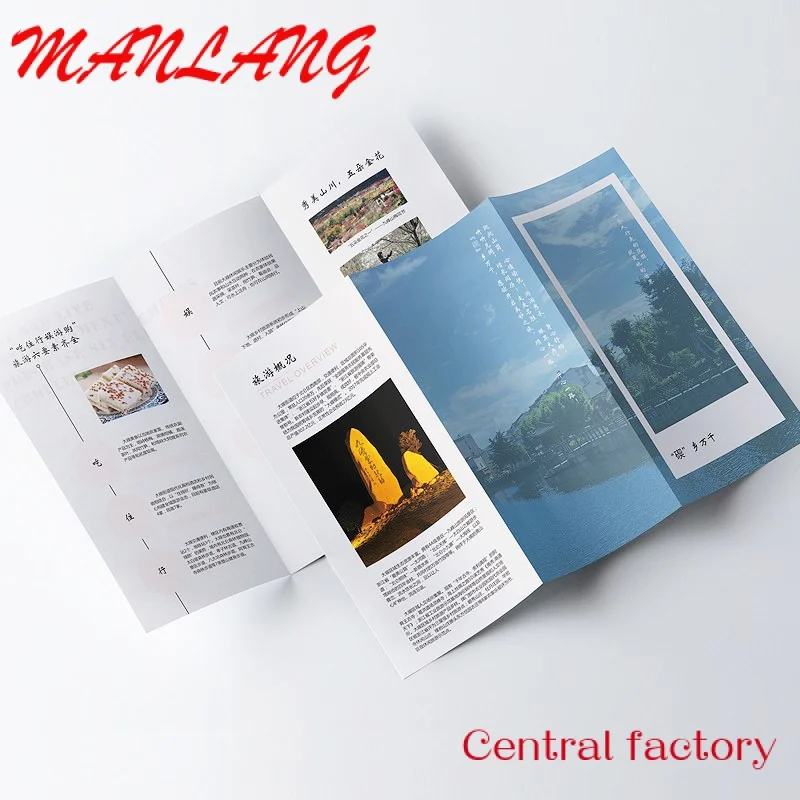 Custom  Folded Trifold Leaflet Printing Promotion Printable Leaflet Flyer