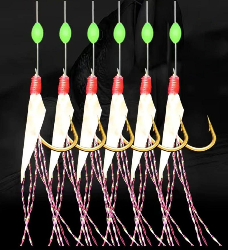 NewStringHookSaltwaterArtificialFishingLuresLuminousSeaBait