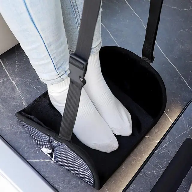 Car Travel Rest Foot Pad Portable Foot Hammock Long Flight Essential Office Footrests Hanging Adjustable Car Interior Supplies 4