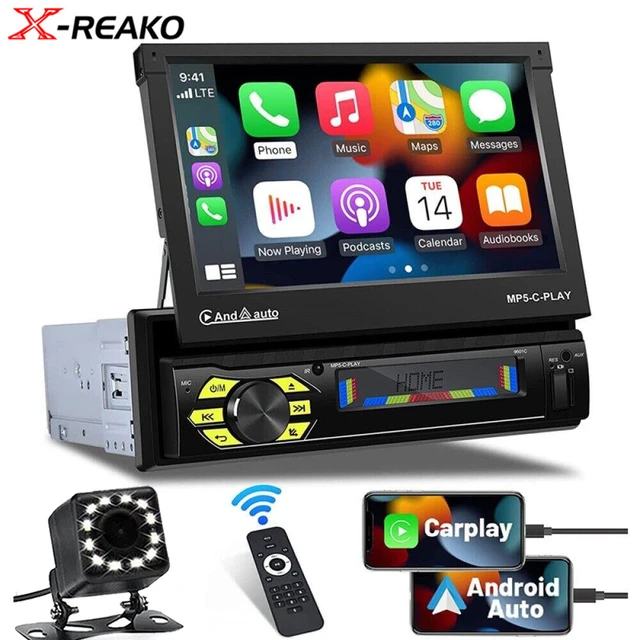 X-REAKO 1 Din Carplay Autoradio 7 en effet Écran Tactile Universel Lecteur  de Limitation de Voiture avec Bluetooth FM SWC Auto Écran Rétractable -  AliExpress