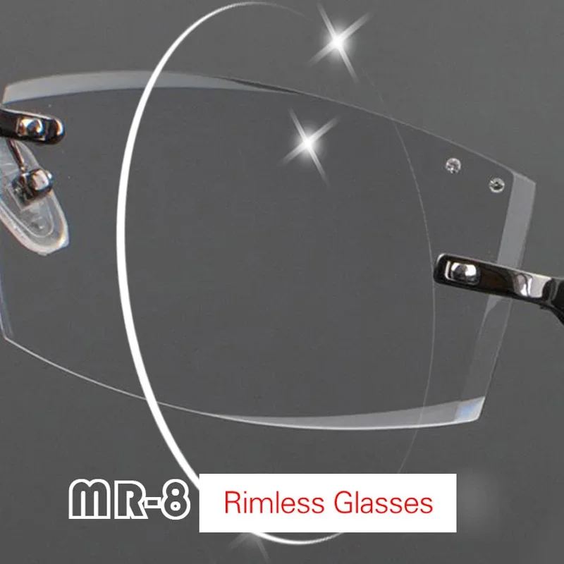 1.61 Super Tough MR-8 Frameless Series Lens Thin Resin Anti Blue Optical Myopia Hyperopia Heavy Hardness Prescription Eyewear