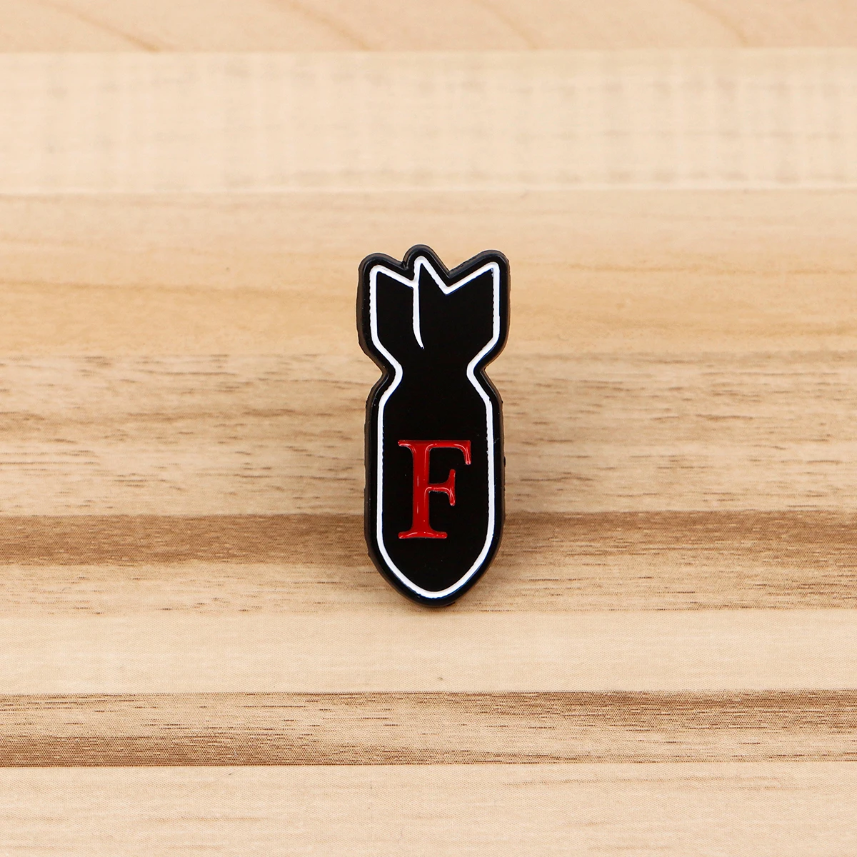 Stylish Black Cartoon Nuclear Bomb Enamel Pin - Perfect Accessory