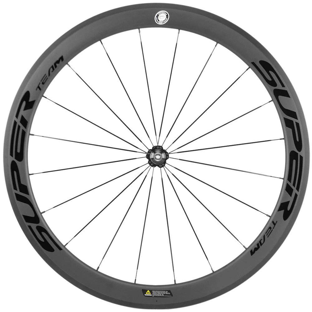 SUPERTEAM リムブレーキセンターロックカーボン自転車ホイールセット