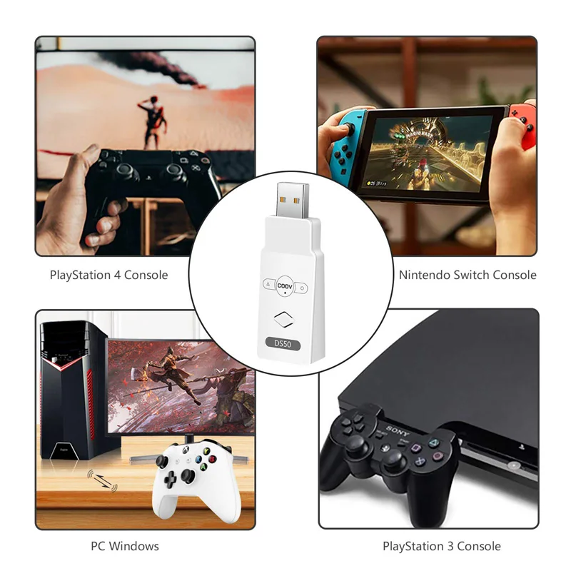 Cookv-Bluetooth付きワイヤレスコンバーター,切り替え,PS4,s3 