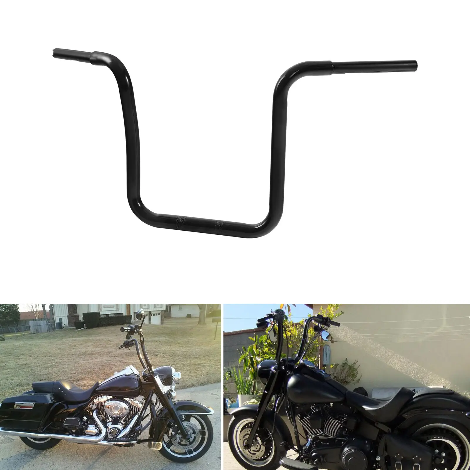 

Motorcycle 18" Rise 1-1/4" Drag Ape Hanger Handlebar For Harley FLST FXST Sportster