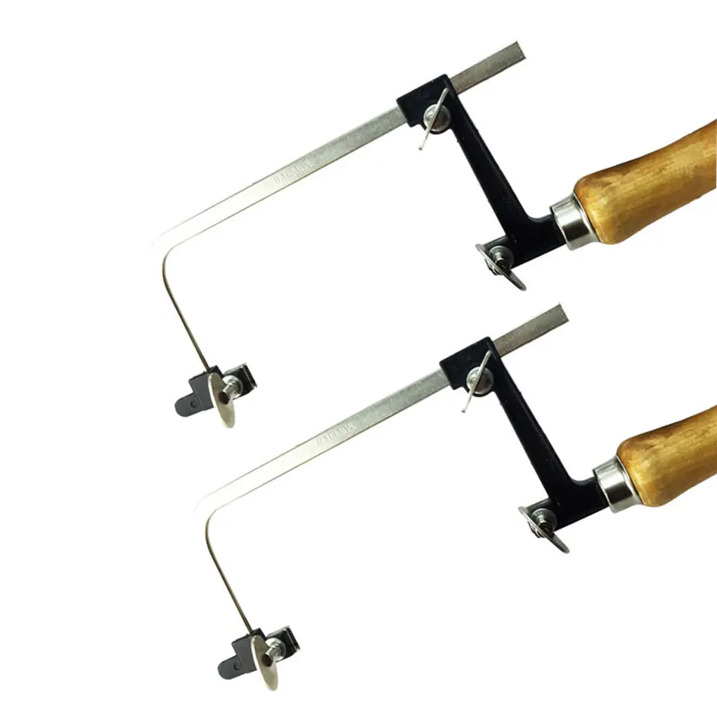 

Регулируемый металлический мини-лук для пилы из нержавеющей стали, резная U-образная искусственная деревянная ручка для рукоделия