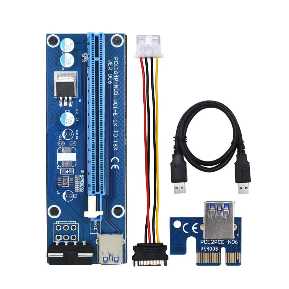 Плата адаптера PCI-E 4-контактная плата 1x до 16x расширенная линия рассеивание тепла