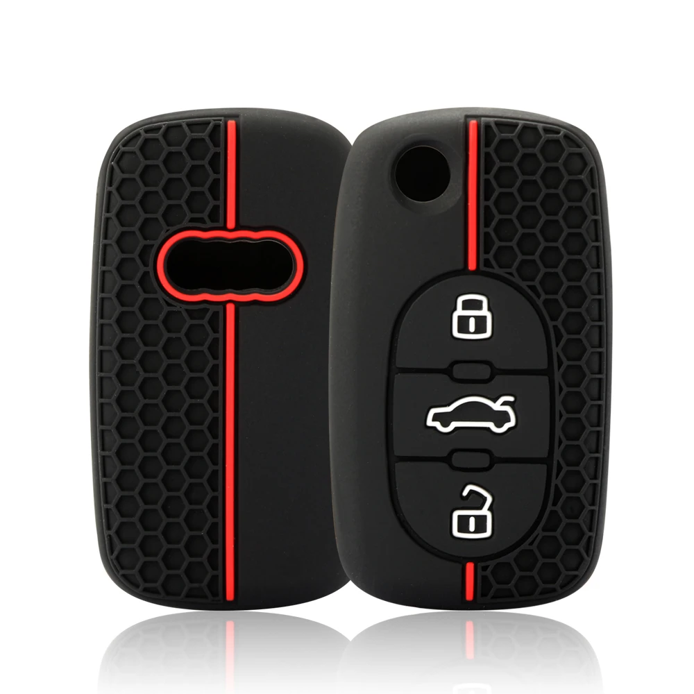 Premium Silicone Key Fob Cover - 3 Button Remote Shield