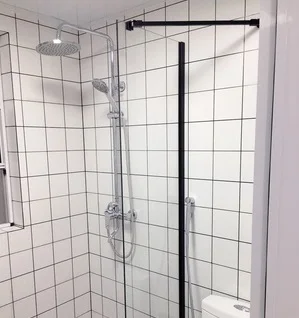 de vidro, braçadeira fixa, banheiro porta suporte, parede ângulo clip, ajustável