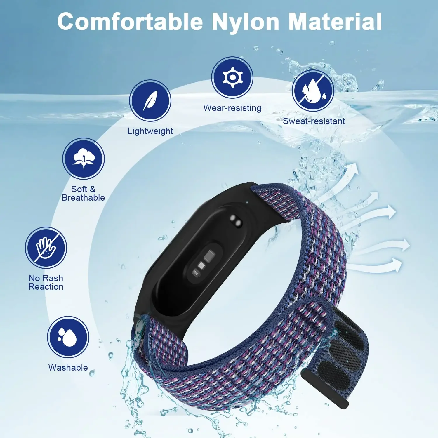 Nylon Sport Bracelet Set - Adjustable Wristband Replacement Straps in Assorted Colors