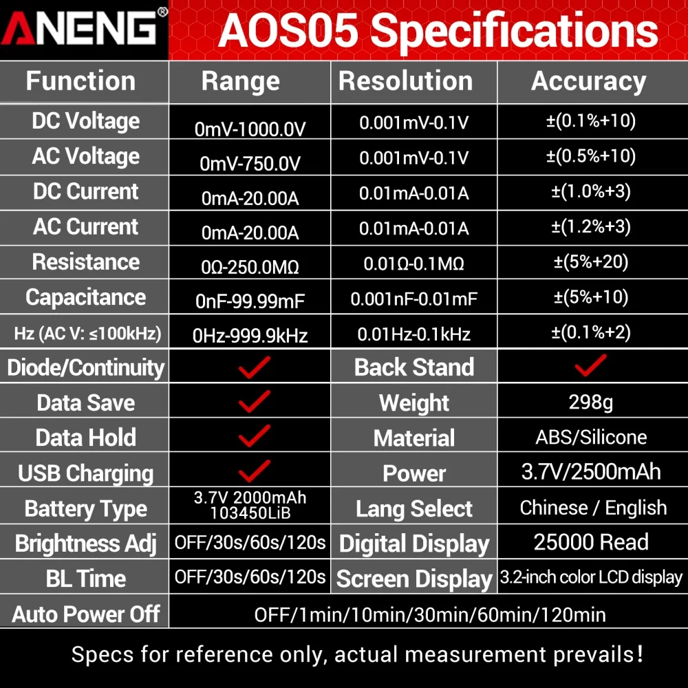 AOS05 휴대용 디지털 오실로스코프 0-1000V 3-in-1 멀티미터 듀얼 채널 50MHz 200MS/s 자동차 수리용 신호 발생기