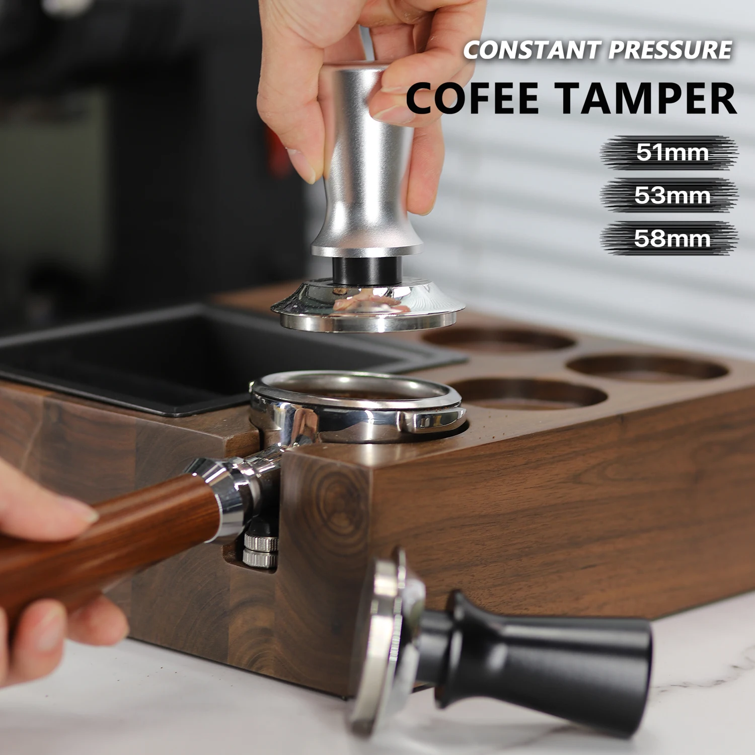 VIA CREMA Presse-Espresso En Acier Inoxydable 54 Mm - Tamper Professionnel Pour Café Parfait