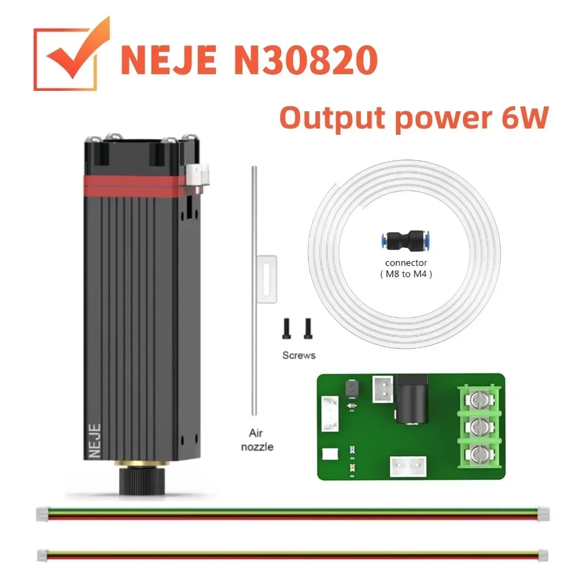 Laser Module Head NEJE A40640/A40630/N30820/E40/E80 450nm Blue Light TTL Module Set for Laser Engraver Wood Cutting