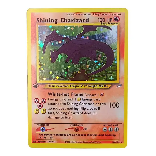 Pokemon Base Set 1996 Years English Cards Pokemon Shining Charizard Mewtwo Battle Game Collection Diy Flash Cards Gift Kids Toys 5