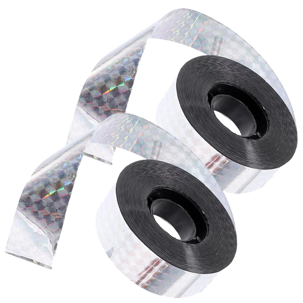 

2 Rolls of Bird Scaring Tape Bird Scaring Ribbon Bird Deterrent Tape Bird Scaring Reflective Tape