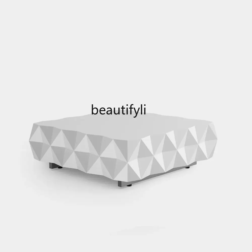 

zq Coffee Table Light Luxury Modern Living Room Italian Minimalist Stainless Steel High-Grade Coffee Table