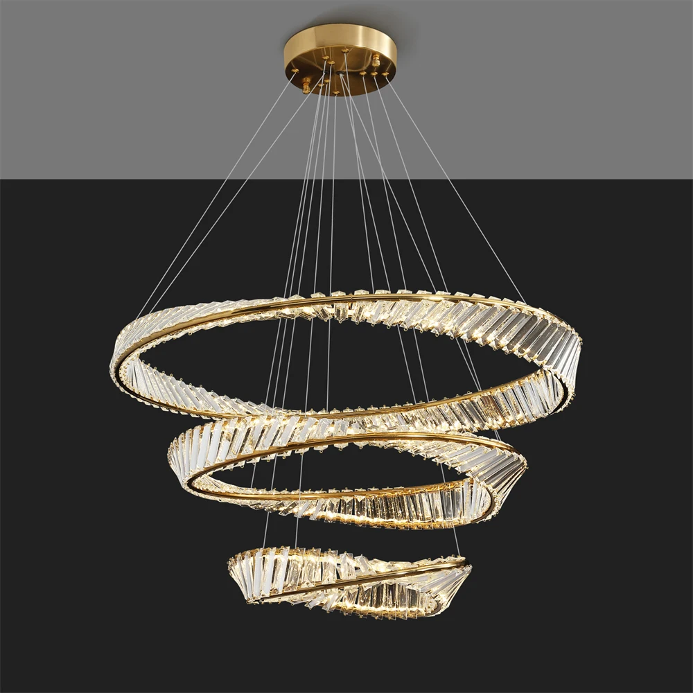 

Luxury LED Crystal Pendant Light Gold Modern Round Hanging Lamp For Bedroom Kitchen Dining Livingroom Foyer Hotel Cafe Bar