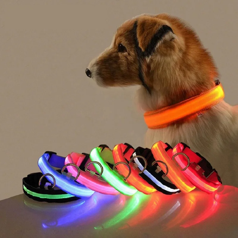 

USB Rechargeable Luminous Collar Adjustable LED Glowing Dog Collars Anti-Lost Pet Dog Safety Necklace Pet Night Light Collar