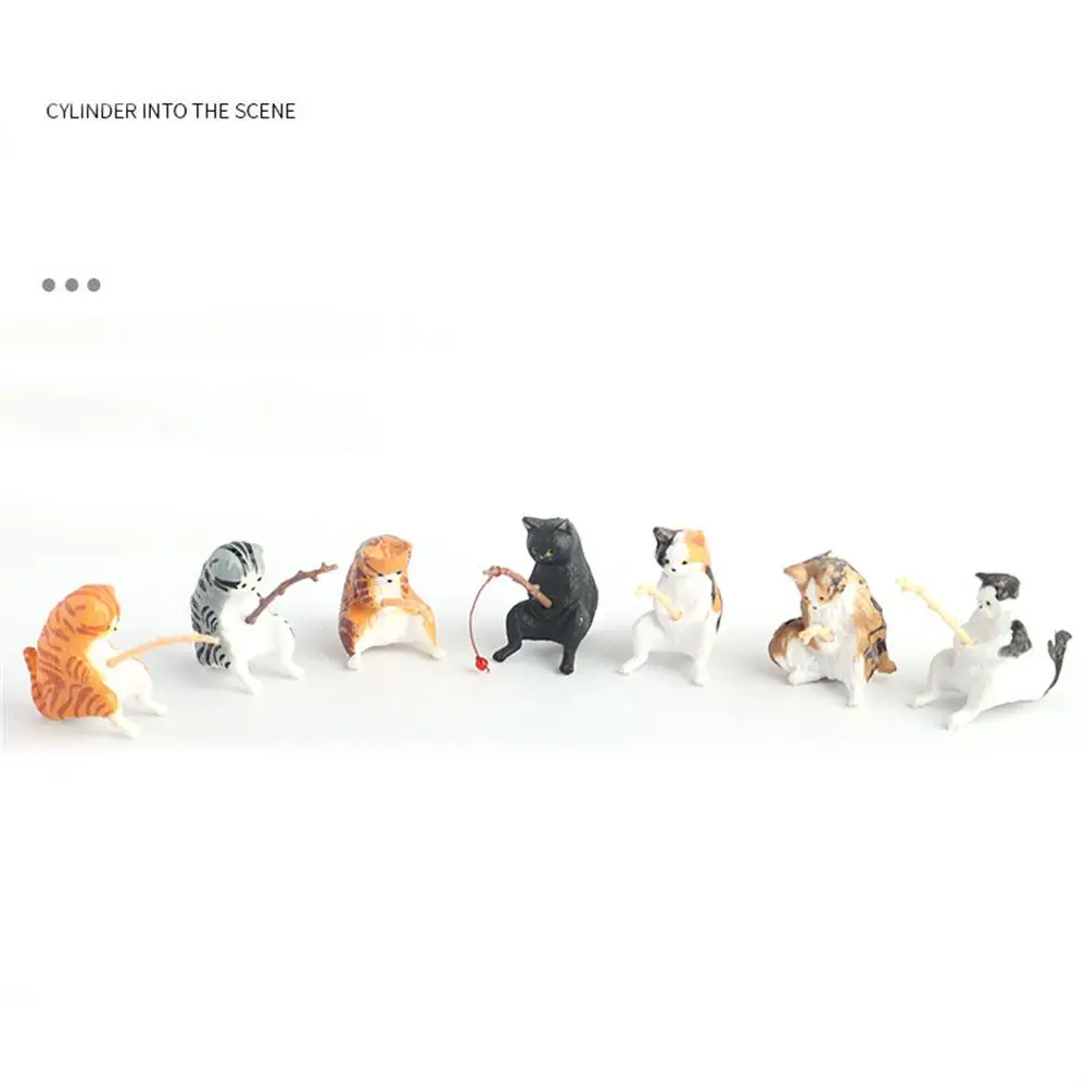 

Fishing Cat Ornament Creative Aquarium Decoration 12Style Fishing Cat Accessories Fish Landscaping Resin Figurine CartoonStatue