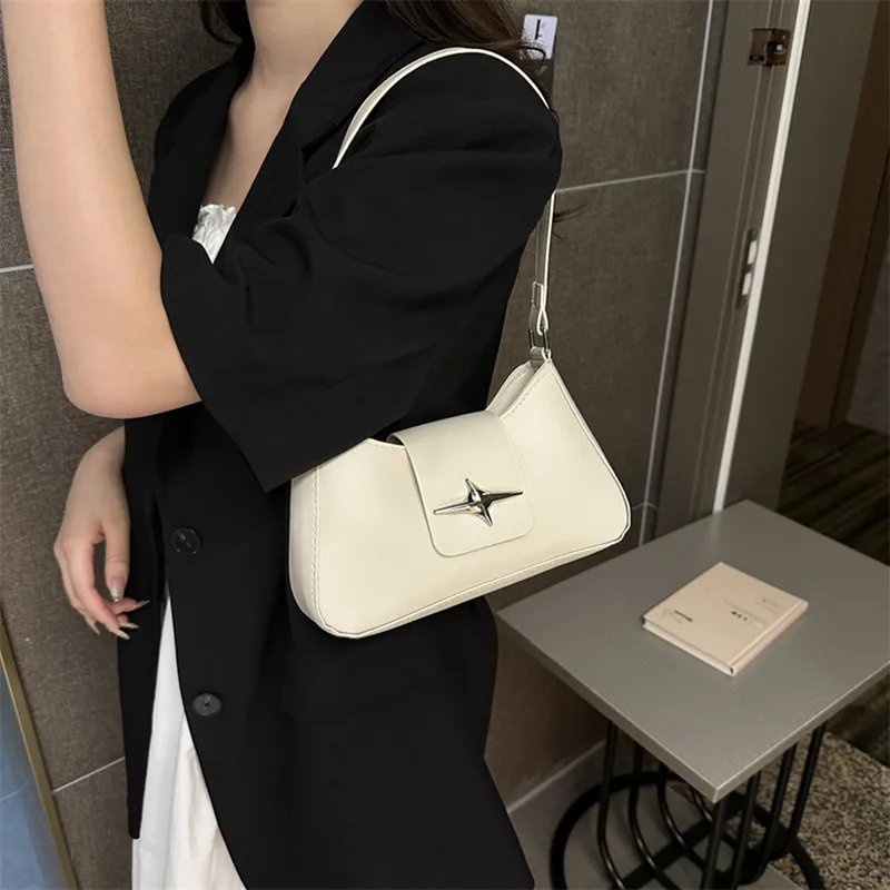 Women Star Handbags Zipper Classic Shoulder Bag Female Fashion PU Leather Sequin Totes Casual Ladies Underarms Bags Purse