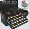 Drawer Rolling Tool Storage Cabinet with 2 in 1 Detachable Top Tool Box, Liner, Lockable Wheels, Side Hooks, Locking Mechanism, 6
