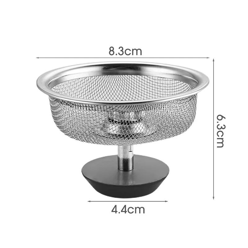 Stainless Steel Sink Strainer With Handle & Stopper Mesh Sink Filter Screen Anti-clogging Filters Floor Drains Waste Hole Trap,sink filter,sink strainer,floor drain filter,kitchen sink strainer