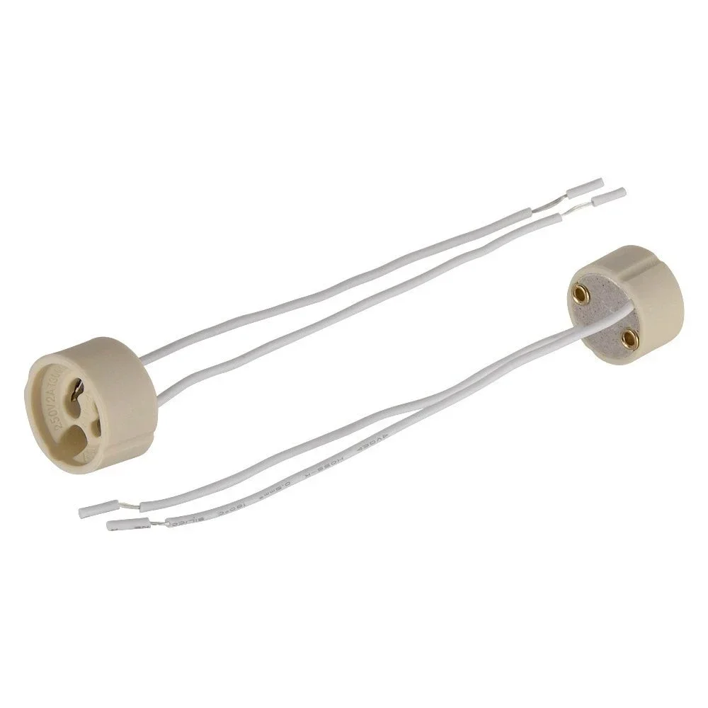 10-50PCS GU10 LED Bulb Holder Halogen Lamp Holder LED Lamp Holder Ceramic Body Wiring Socket Ceramic Silicone Cable Lamp Bases